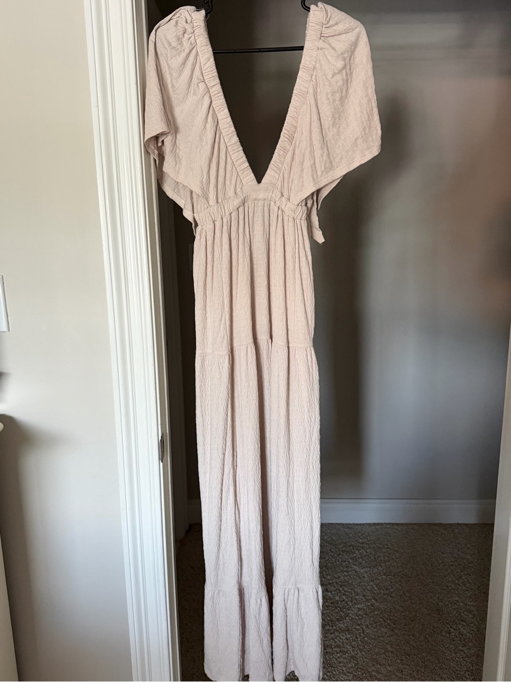 Free People Blush Maxi Dress with Deep V